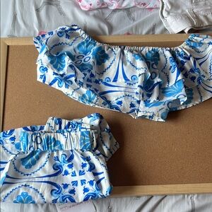 Blue and White Women Floral Set